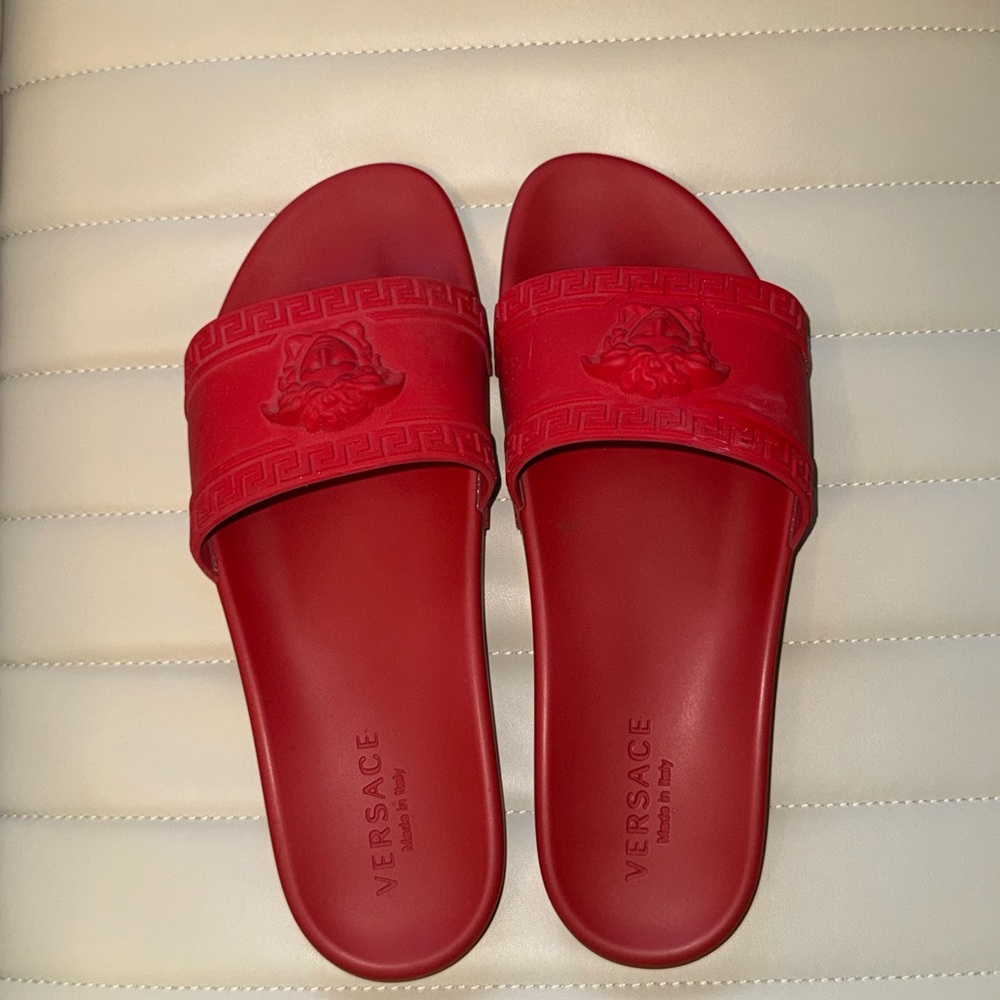 Versace Men’s Red Slide Sandals